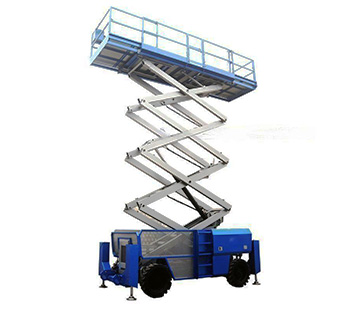 Self propelled rough terrain scissor lift